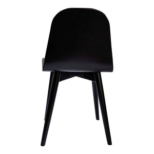 HomeRoots Black Solid Wood Dining Side Chair - Mid-Century Style, Versatile Seating for Any Space, Durable Design 527932