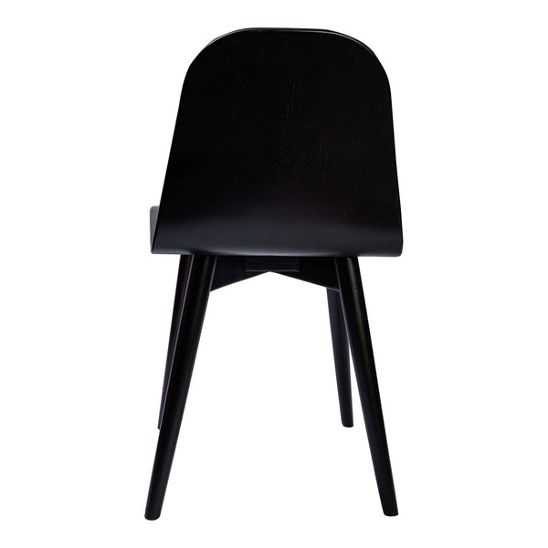 HomeRoots Black Solid Wood Dining Side Chair - Mid-Century Style, Versatile Seating for Any Space, Durable Design 527932