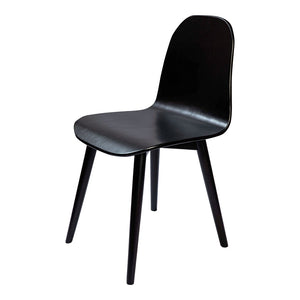 HomeRoots Black Solid Wood Dining Side Chair - Mid-Century Style, Versatile Seating for Any Space, Durable Design 527932