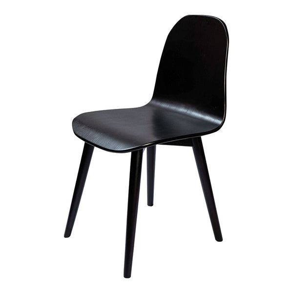 HomeRoots Black Solid Wood Dining Side Chair - Mid-Century Style, Versatile Seating for Any Space, Durable Design 527932