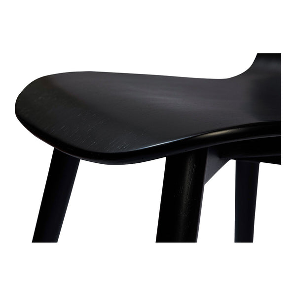 HomeRoots Black Solid Wood Dining Side Chair - Mid-Century Style, Versatile Seating for Any Space, Durable Design 527932