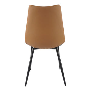 HomeRoots Set of Two Tan Upholstered Faux Leather Dining Chairs for Stylish, Comfortable Living Spaces 527934