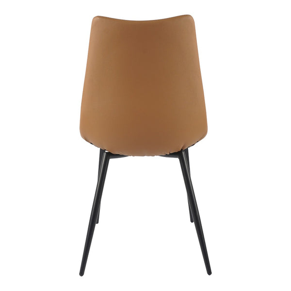 HomeRoots Set of Two Tan Upholstered Faux Leather Dining Chairs for Stylish, Comfortable Living Spaces 527934