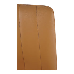 HomeRoots Set of Two Tan Upholstered Faux Leather Dining Chairs for Stylish, Comfortable Living Spaces 527934