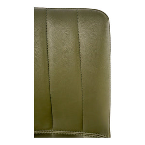 HomeRoots Set of Two Dark Green Faux Leather Dining Chairs - Modern Armless Design for Versatile Seating 527935
