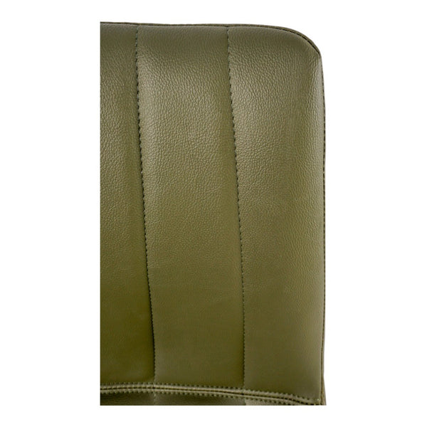 HomeRoots Set of Two Dark Green Faux Leather Dining Chairs - Modern Armless Design for Versatile Seating 527935