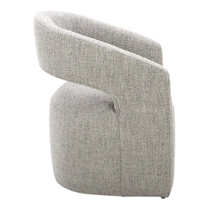 HomeRoots Gray Upholstered Dining Arm Chair with Swivel Base – Modern, Comfortable Seating for Any Room 527937