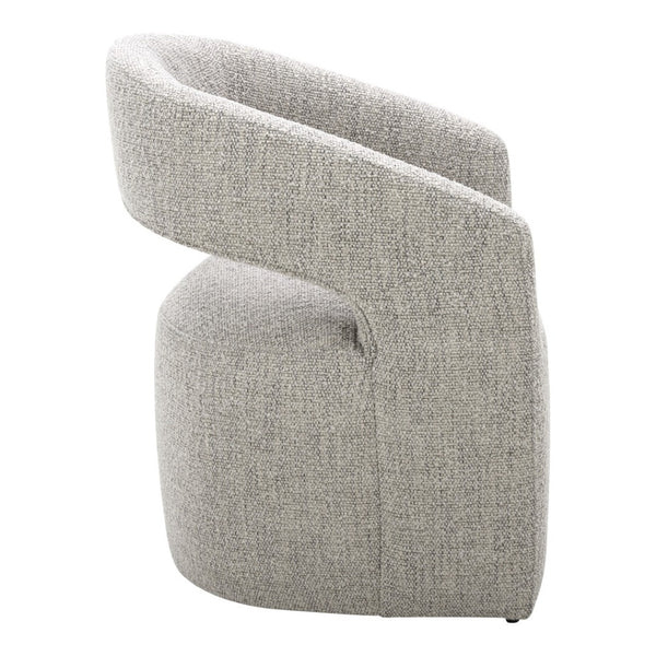 HomeRoots Gray Upholstered Dining Arm Chair with Swivel Base – Modern, Comfortable Seating for Any Room 527937