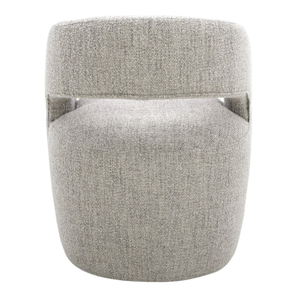 HomeRoots Gray Upholstered Dining Arm Chair with Swivel Base – Modern, Comfortable Seating for Any Room 527937
