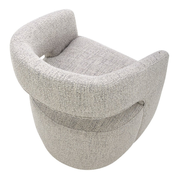 HomeRoots Gray Upholstered Dining Arm Chair with Swivel Base – Modern, Comfortable Seating for Any Room 527937