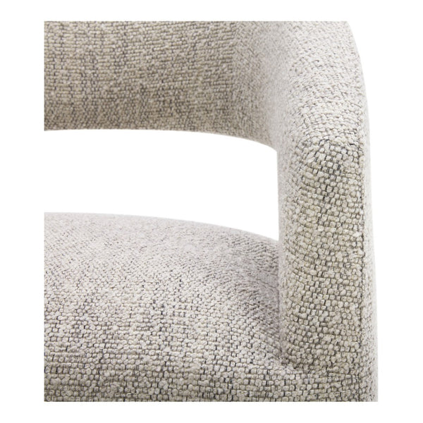 HomeRoots Gray Upholstered Dining Arm Chair with Swivel Base – Modern, Comfortable Seating for Any Room 527937