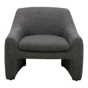 HomeRoots Dark Gray Upholstered Arm Chair – Stylish Comfort for Dining, Living Room, Office & More! 527940