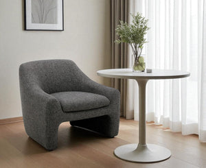 HomeRoots Dark Gray Upholstered Arm Chair – Stylish Comfort for Dining, Living Room, Office & More! 527940