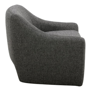 HomeRoots Dark Gray Upholstered Arm Chair – Stylish Comfort for Dining, Living Room, Office & More! 527940