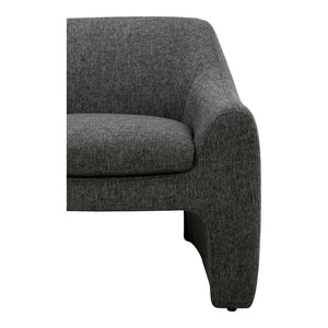 HomeRoots Dark Gray Upholstered Arm Chair – Stylish Comfort for Dining, Living Room, Office & More! 527940