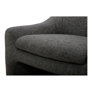 HomeRoots Dark Gray Upholstered Arm Chair – Stylish Comfort for Dining, Living Room, Office & More! 527940
