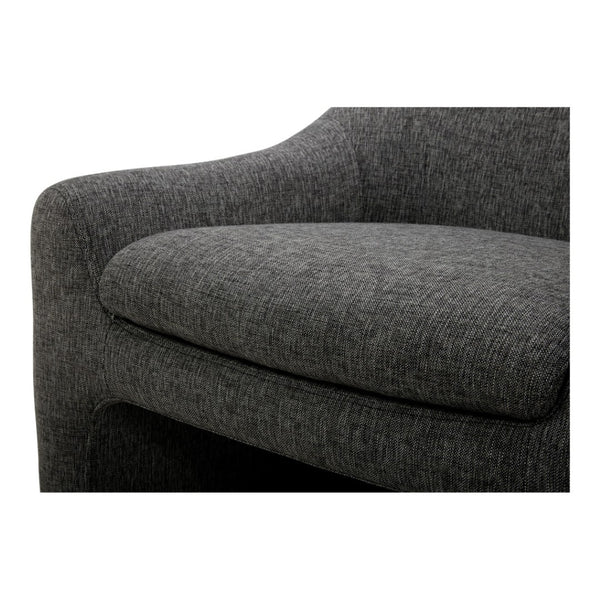 HomeRoots Dark Gray Upholstered Arm Chair – Stylish Comfort for Dining, Living Room, Office & More! 527940