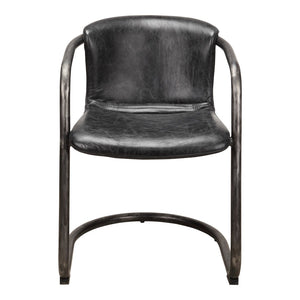 HomeRoots Set of Two Onyx and Silver Upholstered Leather Dining Arm Chairs for Stylish Comfort & Versatility 527941