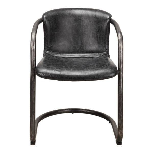 HomeRoots Set of Two Onyx and Silver Upholstered Leather Dining Arm Chairs for Stylish Comfort & Versatility 527941