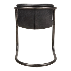 HomeRoots Set of Two Onyx and Silver Upholstered Leather Dining Arm Chairs for Stylish Comfort & Versatility 527941