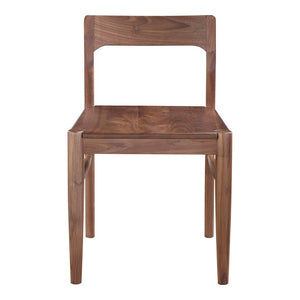 HomeRoots Set of Two Stylish Brown Solid Wood Open Back Dining Chairs for Versatile Home Décor Solutions 527943