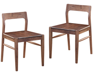 HomeRoots Set of Two Stylish Brown Solid Wood Open Back Dining Chairs for Versatile Home Décor Solutions 527943