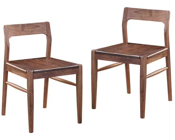 HomeRoots Set of Two Stylish Brown Solid Wood Open Back Dining Chairs for Versatile Home Décor Solutions 527943
