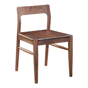 HomeRoots Set of Two Stylish Brown Solid Wood Open Back Dining Chairs for Versatile Home Décor Solutions 527943