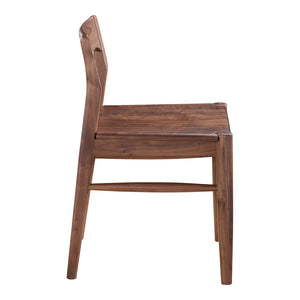 HomeRoots Set of Two Stylish Brown Solid Wood Open Back Dining Chairs for Versatile Home Décor Solutions 527943