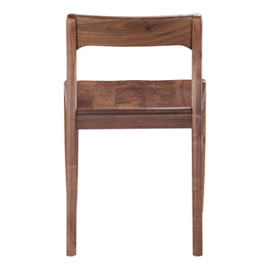 HomeRoots Set of Two Stylish Brown Solid Wood Open Back Dining Chairs for Versatile Home Décor Solutions 527943