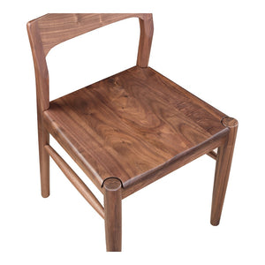 HomeRoots Set of Two Stylish Brown Solid Wood Open Back Dining Chairs for Versatile Home Décor Solutions 527943