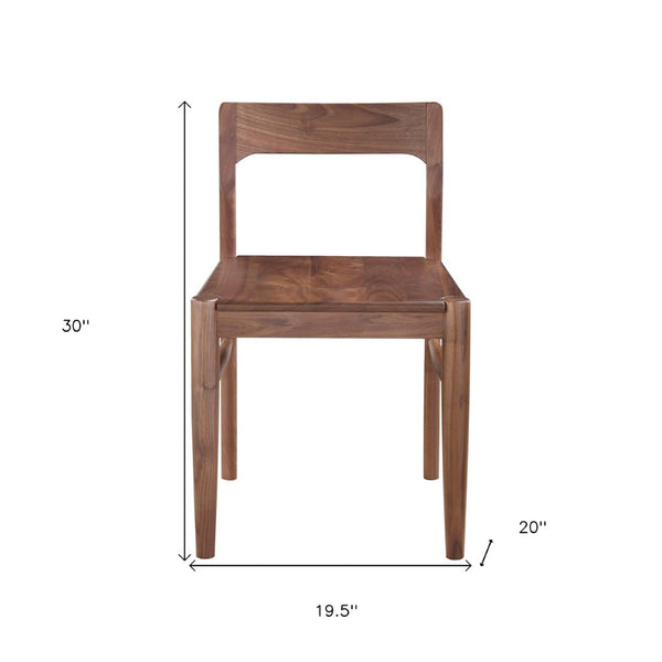 HomeRoots Set of Two Stylish Brown Solid Wood Open Back Dining Chairs for Versatile Home Décor Solutions 527943