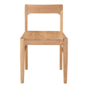 HomeRoots Set of Two Natural Solid Wood Open-Back Side Chairs for Modern Dining & Versatile Living Spaces 527944