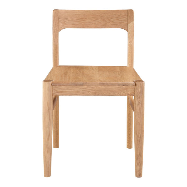 HomeRoots Set of Two Natural Solid Wood Open-Back Side Chairs for Modern Dining & Versatile Living Spaces 527944
