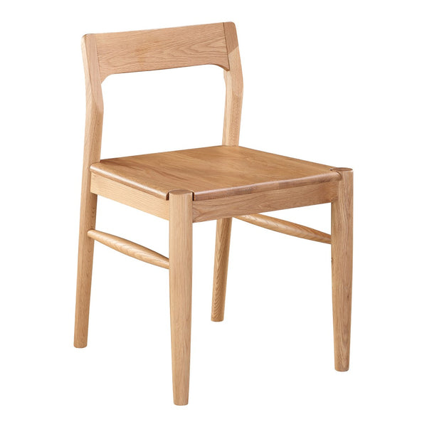 HomeRoots Set of Two Natural Solid Wood Open-Back Side Chairs for Modern Dining & Versatile Living Spaces 527944