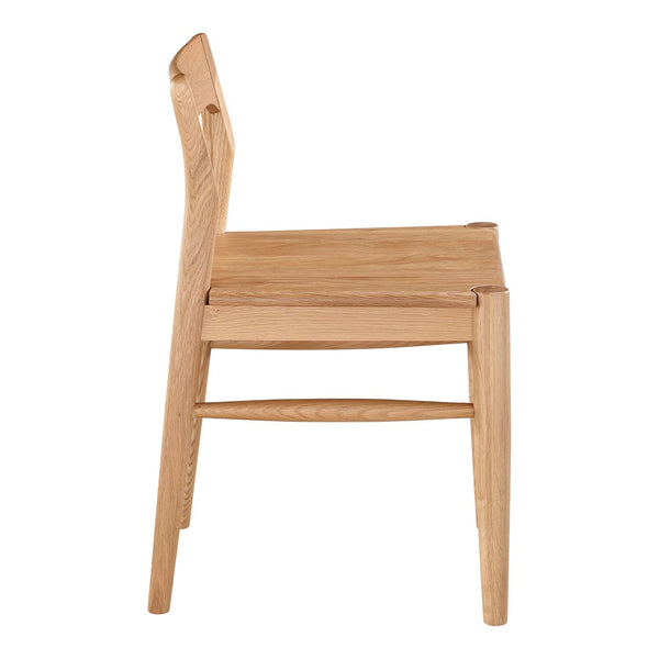 HomeRoots Set of Two Natural Solid Wood Open-Back Side Chairs for Modern Dining & Versatile Living Spaces 527944