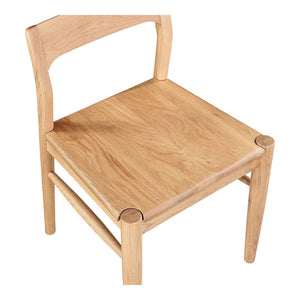 HomeRoots Set of Two Natural Solid Wood Open-Back Side Chairs for Modern Dining & Versatile Living Spaces 527944