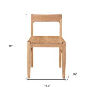 HomeRoots Set of Two Natural Solid Wood Open-Back Side Chairs for Modern Dining & Versatile Living Spaces 527944