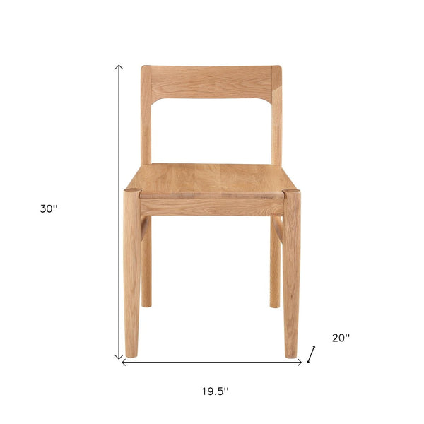 HomeRoots Set of Two Natural Solid Wood Open-Back Side Chairs for Modern Dining & Versatile Living Spaces 527944