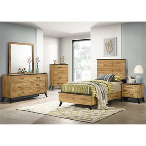 English Elm Georgina Two-tone Pine Twin Bed Farmhouse Frame with Tall Rectangular Panel Headboard B062P466869