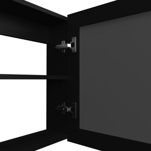 English Elm Medicine Compact Wall Cabinet with Mirror Door, Engineered Wood Storage, Durable, Space-Saving Design Black 24.8 L x 20.08 W x 3.94 H B097P250879