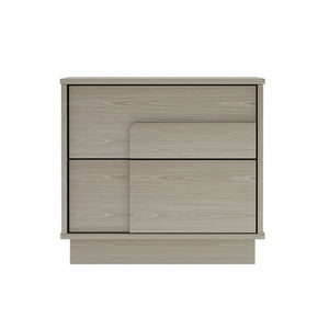 English Elm Horizon 22" Nightstand with Push-to-Open Drawers, Whitewashed Wood Grain, Sleek Handle-Free Design Oak B365P398177
