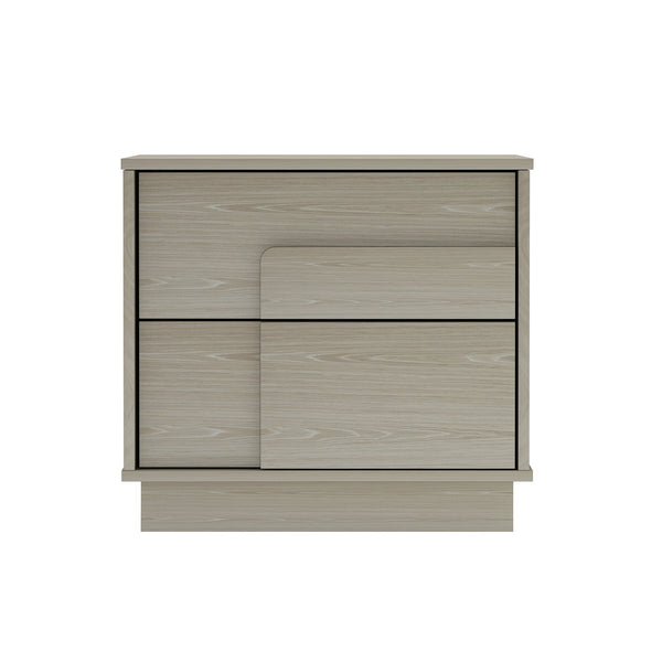 English Elm Horizon 22" Nightstand with Push-to-Open Drawers, Whitewashed Wood Grain, Sleek Handle-Free Design Oak B365P398177