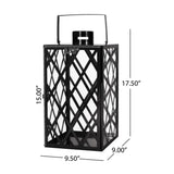 Christopher Knight Home® - Noble House - Ashuelot Outdoor 18" Modern Stainless Steel Lantern