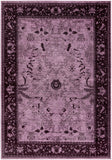 Unique Loom La Jolla Floral Machine Made Floral Rug Purple, Violet/Purple 7' 10" x 11' 0"