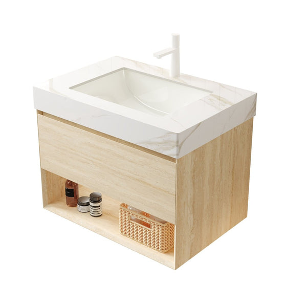 English Elm 30" Muri Oak Woodgrain Plywood Vanity Base Cabinet with Soft Close Doors W2615P330776