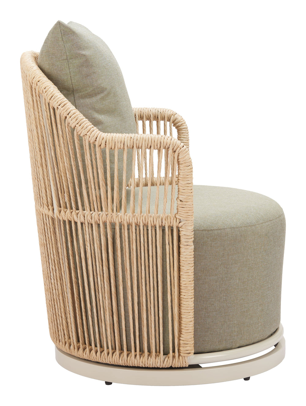 Zuo Modern Lanai Swivel Chair - Stylish Multicolor Outdoor Seating With Premium Olefin Fabric & Rattan Weave Multicolor 100% Olefin,Aluminum,100% Polyethylene 704174-zuo-modern