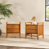 22" Angle-Face 2-Drawer Nightstand - Set of 2 Caramel OSWB4CCA-2PK Walker Edison