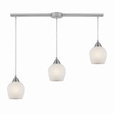 Fusion 36'' Wide 3-Light Pendant - Satin Nickel with White Mosaic 528-3L-WHT Elk Lighting