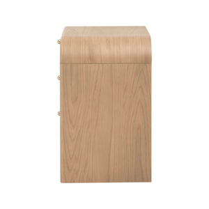 Essentials for Living Cannes 3-drawer Oak and Cane Nightstand with Soft Close Drawers for Bedrooms 5280.NAT-OAK